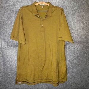 Peter Millar Black/Yellow‎ Stripe Cotton Polo Shirt- Sz XL